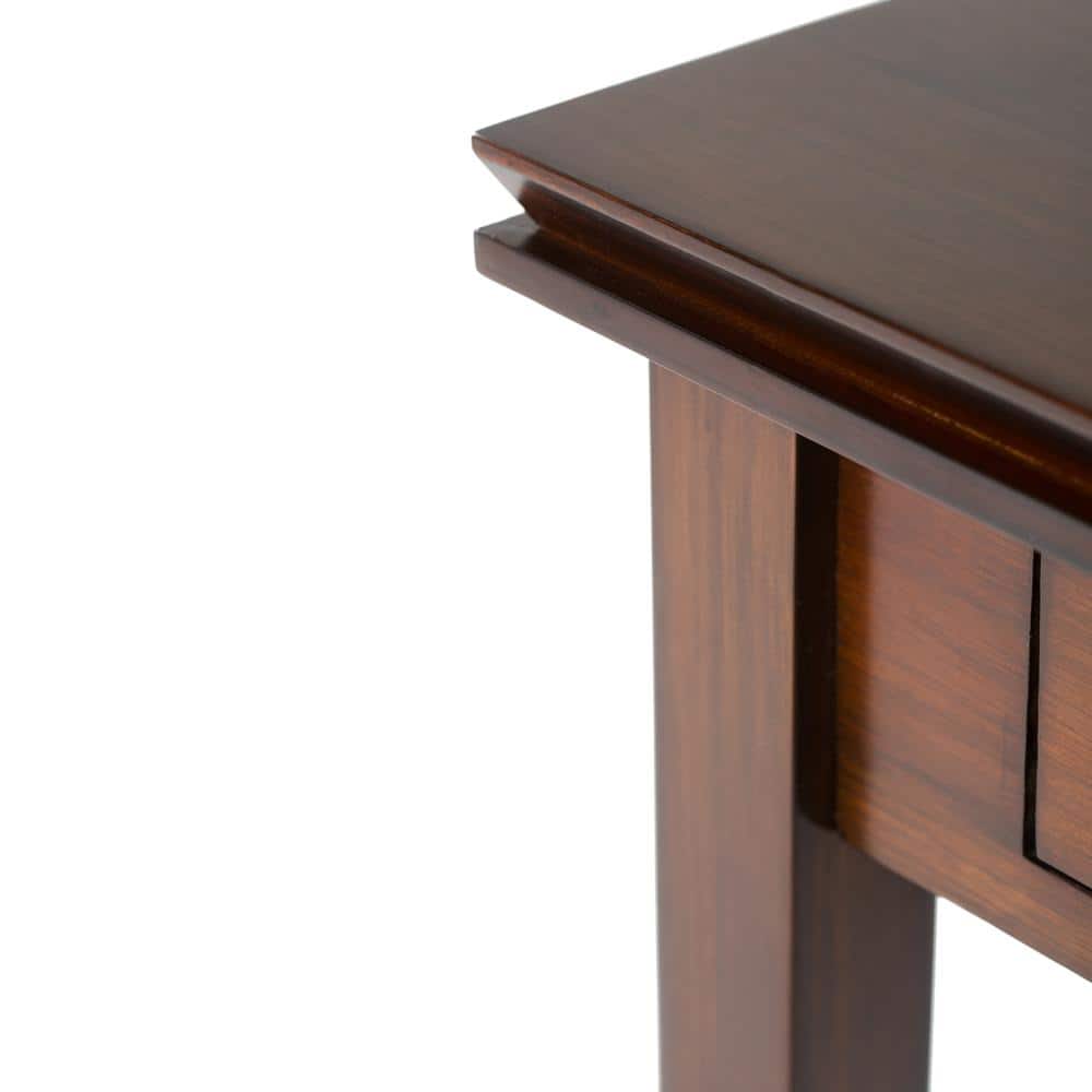 Russet Brown Solid Wood End Table with Storage Drawer