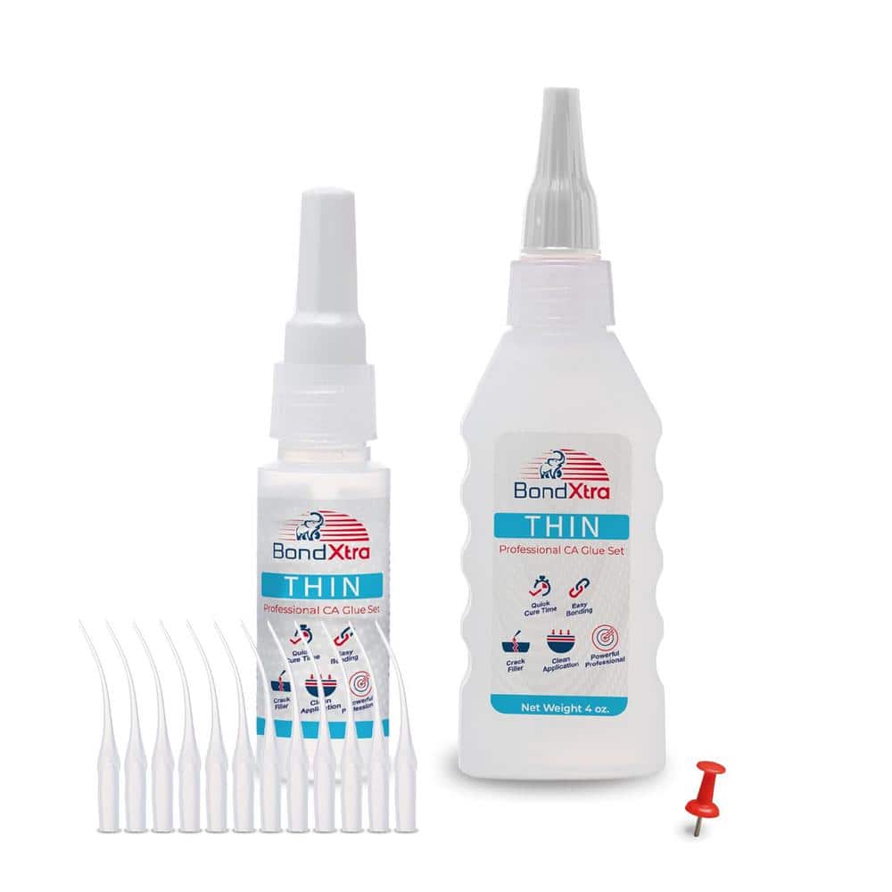BXT4 CA Glue Set 4 oz. Thin Viscosity, Premium Super Glue Kit, Clear (1-Pac