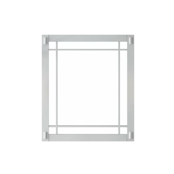 Home Decorators Collection Artisan 26 in. W x 30 in. H Rectangular Wood Framed Wall Bathroom Vanity Mirror in White