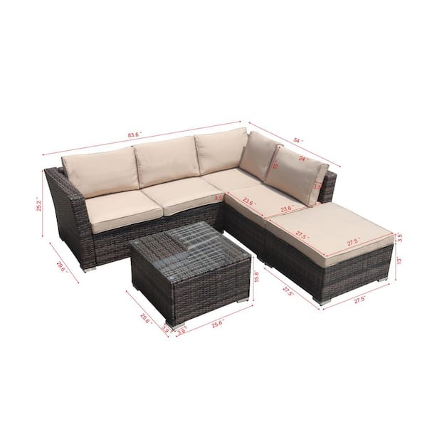 cheap l shaped rattan garden furniture