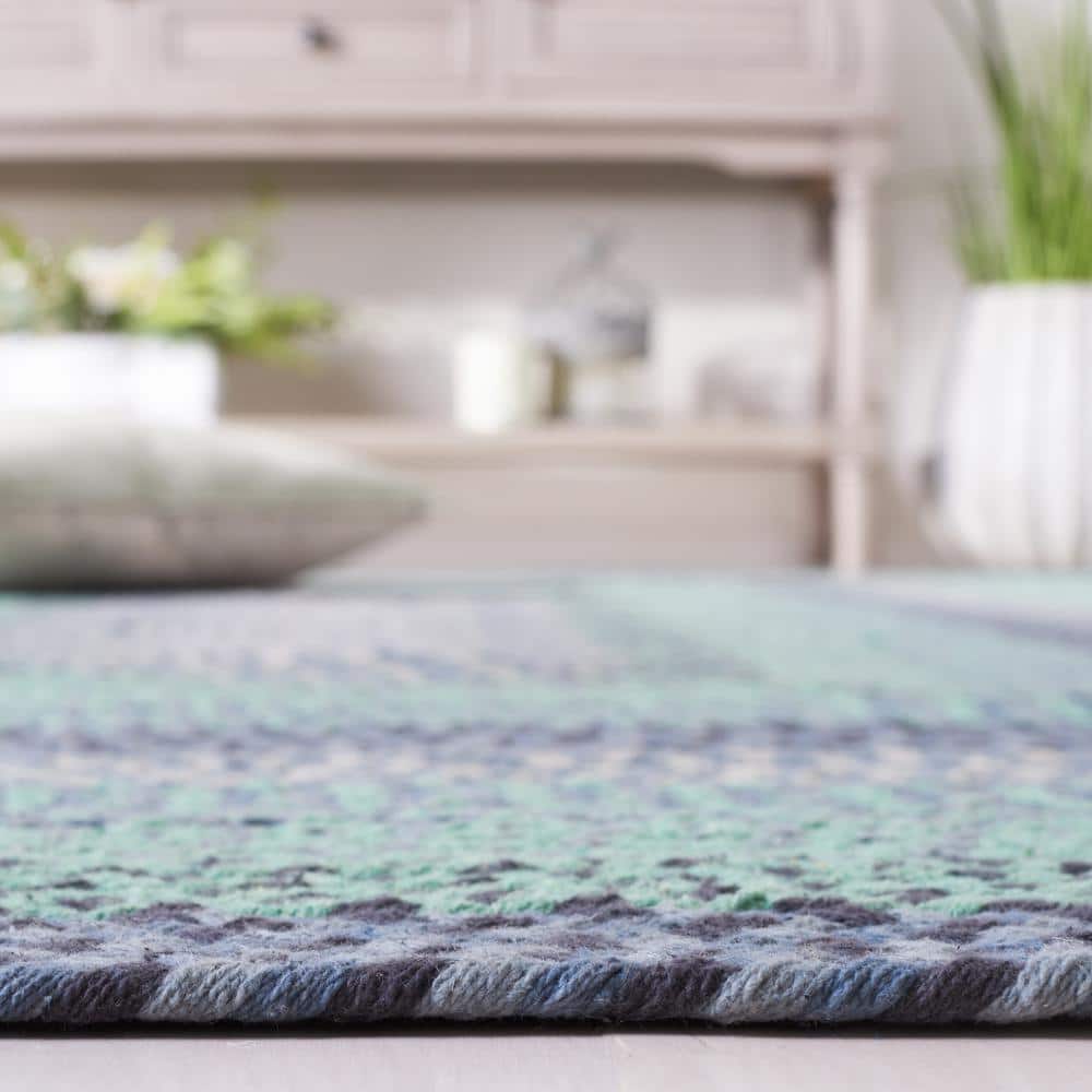 Handmade Gray Cotton Braided Reversible Area Rug, 5' x 8'