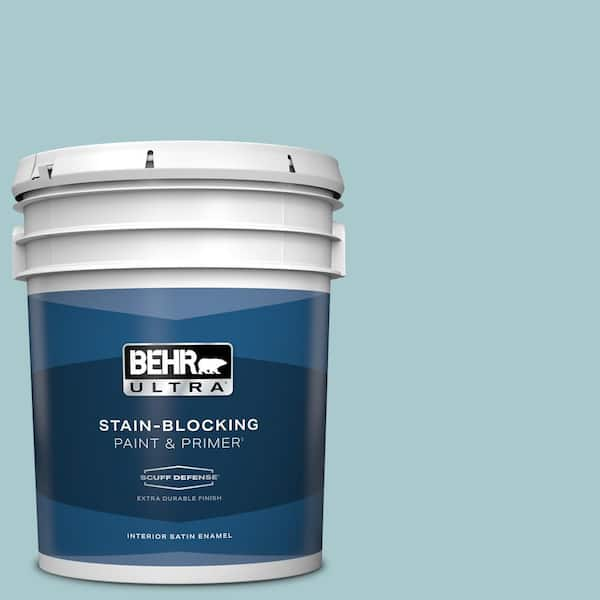 BEHR ULTRA 5 gal. #PMD-95 Coastal Surf Extra Durable Satin Enamel Interior Paint & Primer