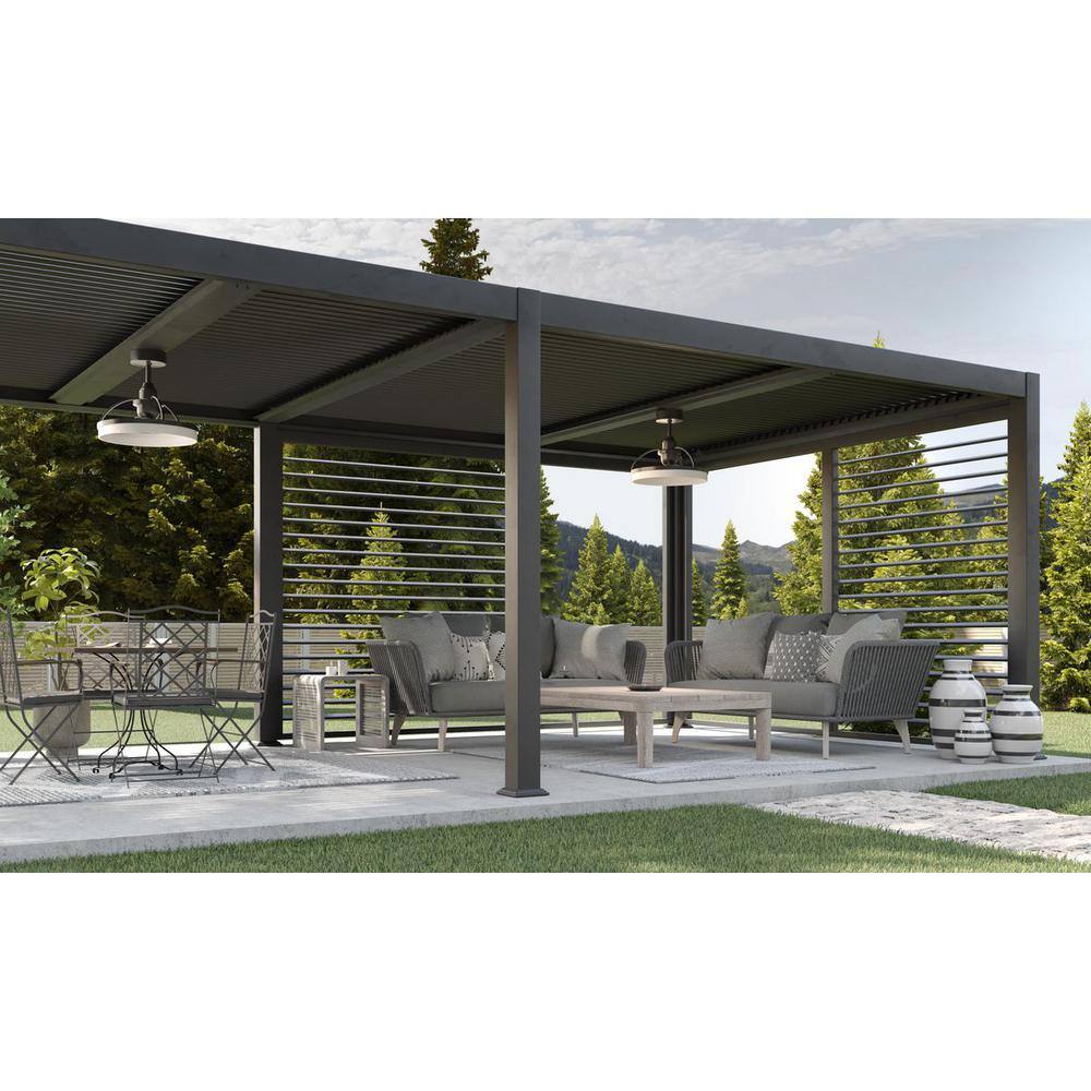 Matte Black 20" LED Ceiling Fan with Remote and Light