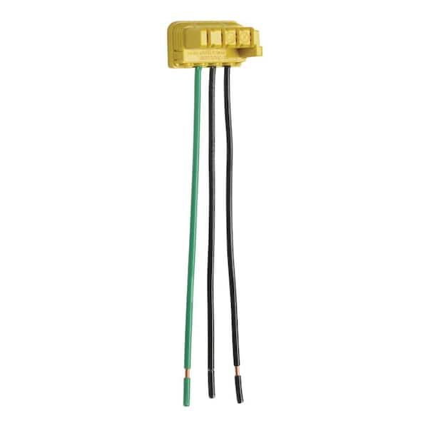 PlugTail 90° Angle Pigtail Connector for Single-Pole Switches, 3-Wire, 6 in. Solid THHN12