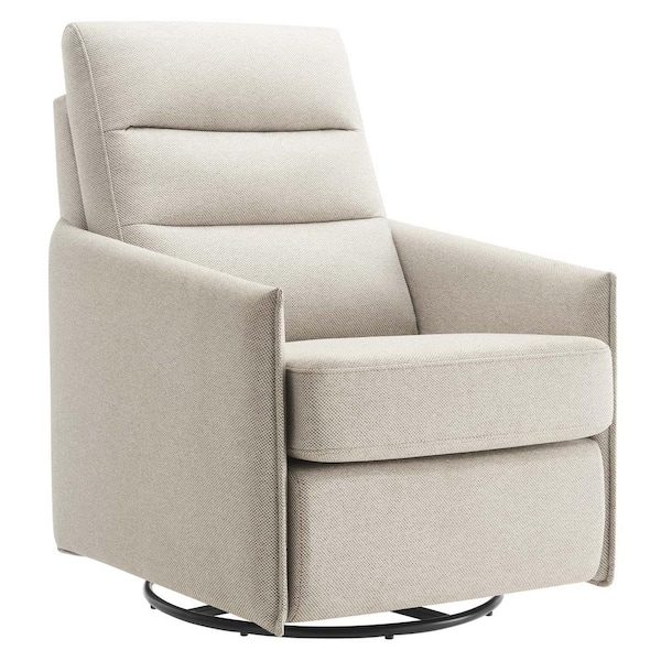 MODWAY Etta Upholstered Fabric Lounge Chair in Oatmeal