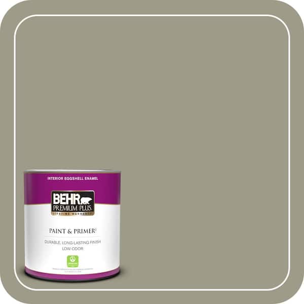 BEHR PREMIUM PLUS 1 qt. #MQ6-26 Milk Thistle Eggshell Enamel Low Odor Interior Paint & Primer