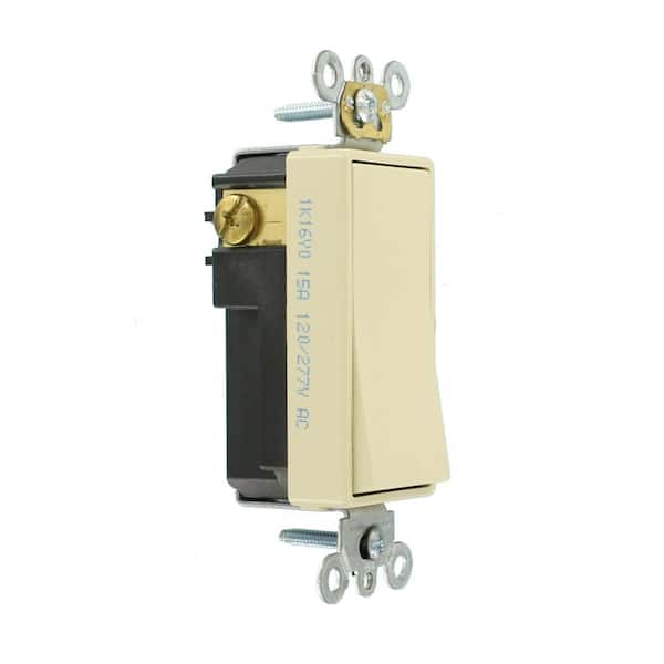 15 Amp Decora Plus Commercial Grade Single Pole Rocker Switch, Ivory 5691-2I