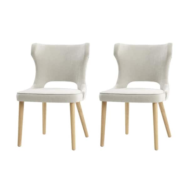 JAYDEN CREATION Sofia Grey Mid-century modern Dining Chair with Solid Wood Legs Set of 2