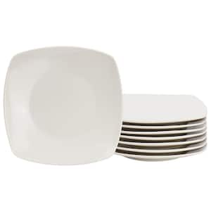 Zen Buffetware 8 Piece 7 in. stoneware Dessert Plate Set in White