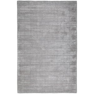 Paynes Silver 6 ft. x 9 ft. Rectangle Solid Pattern Wool Viscose Runner Rug
