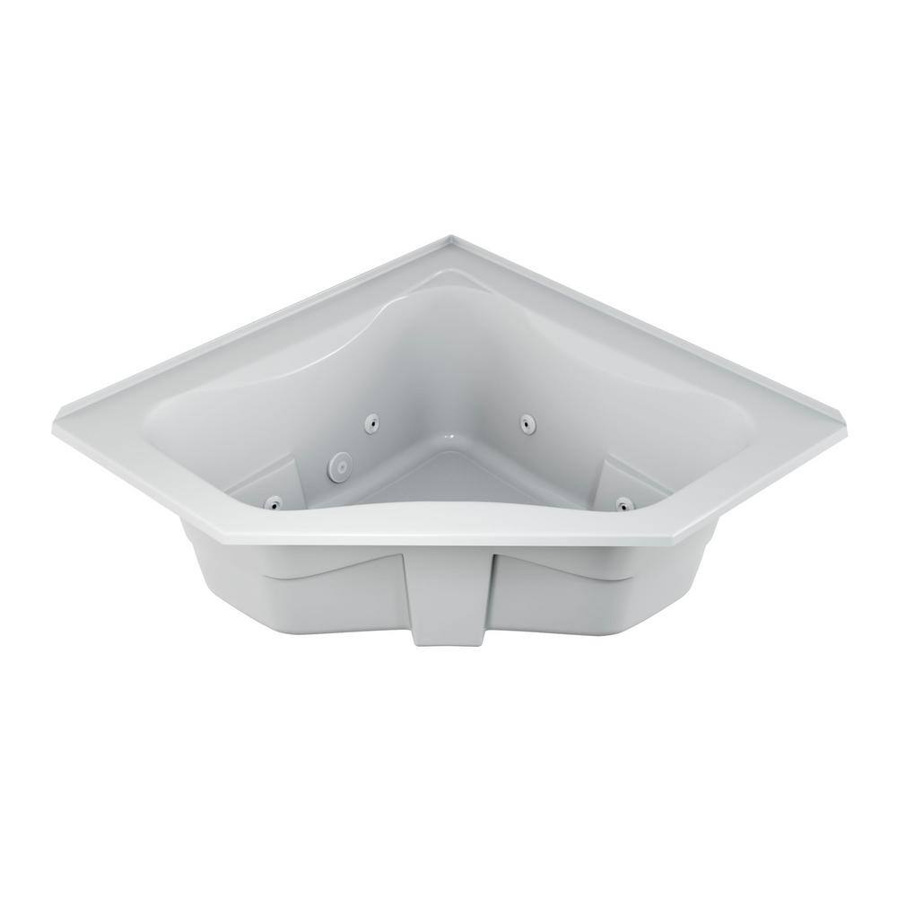 JACUZZI Signature 60 in. x 60 in. Corner Whirlpool Bathtub with Center