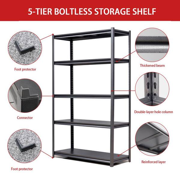 3000lb Capacity Heavy Duty Garage Shelving - 4-Tier Adjustable Metal Storage Shelves 59x24x79in