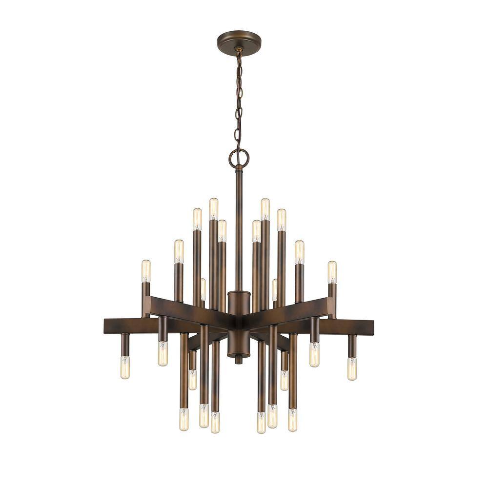 Fallon 24-Light Oil-Rubbed Bronze Geometric Chandelier