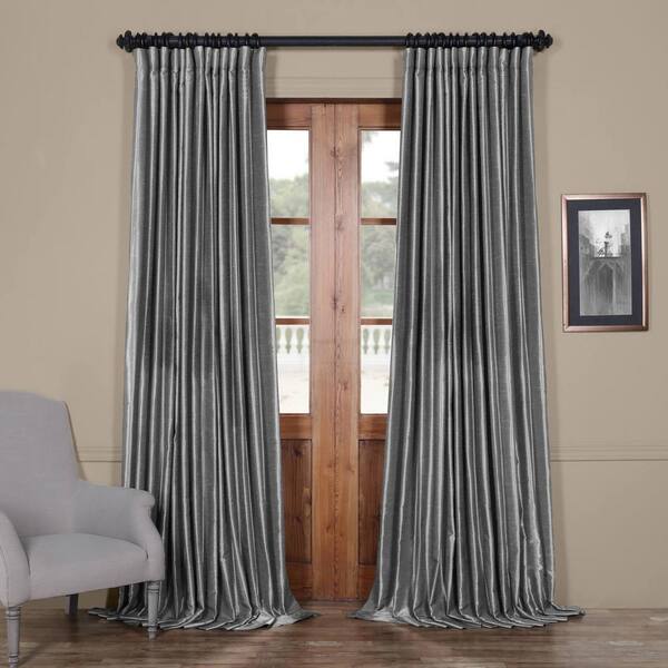 Exclusive Fabrics & Furnishings Storm Grey Extra Wide Rod Pocket Sheer ...