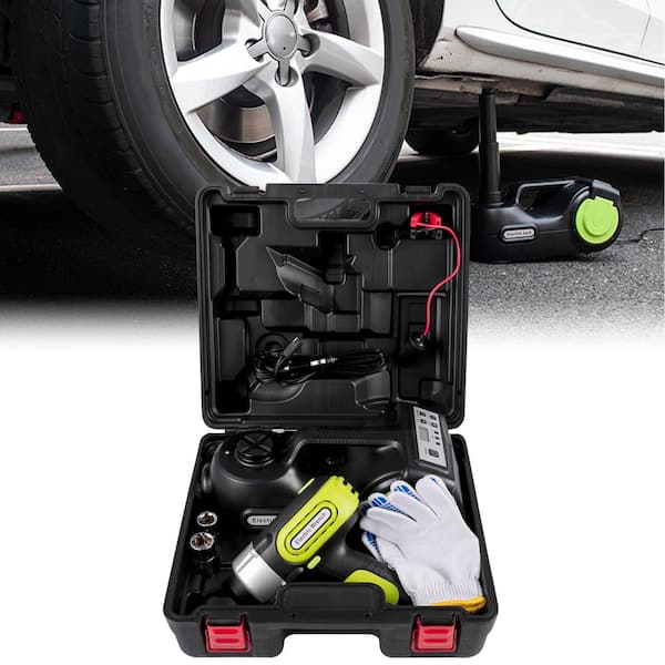 Electric Car Jack 5 Ton Car Jack Hydraulic, Electric Floor Jack with Electric Impact Wrench, 135-360 mm Lifting Range