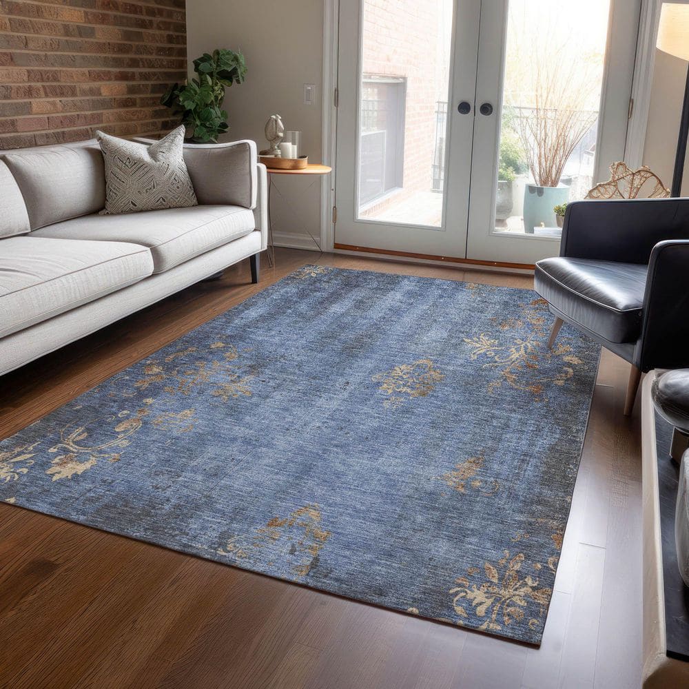 Chantille Machine Washable Indoor/Outdoor Abstract ACN1788 Denim 10 ft. x 14 ft. Area Rug price history on PriceWatchPro