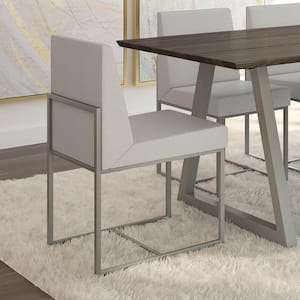 Derry Light Grey Polyester/Matte Light Grey Metal Dining Chair