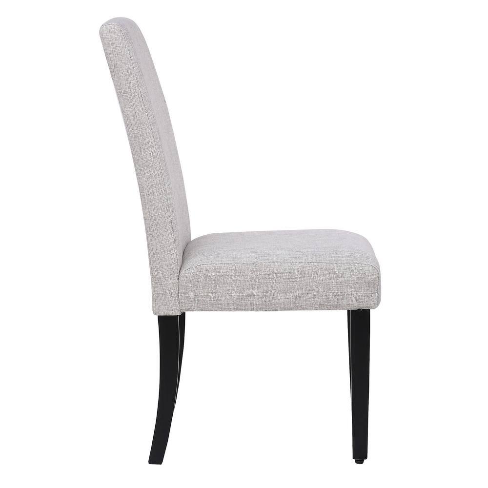 High-Back Parsons Linen Side Chair in Light Gray