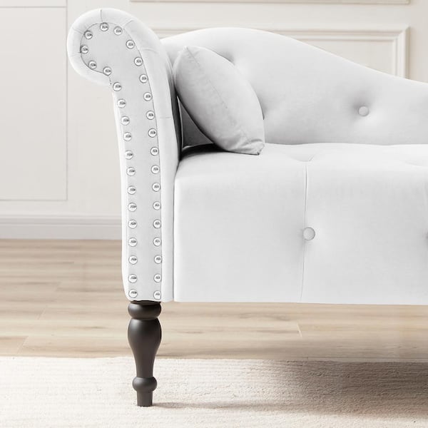 white velvet chaise lounge