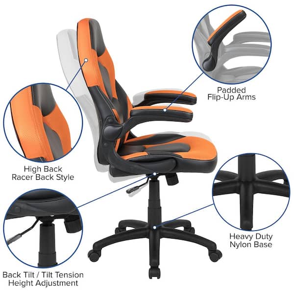 51.5 in. Red Gaming Desk and Chair Set