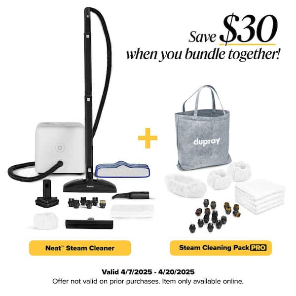 Neat Plus Steam Cleaning Bundle - Clean Multiple Surfaces in Your Home with a Single Corded Appliance Ready in Seconds