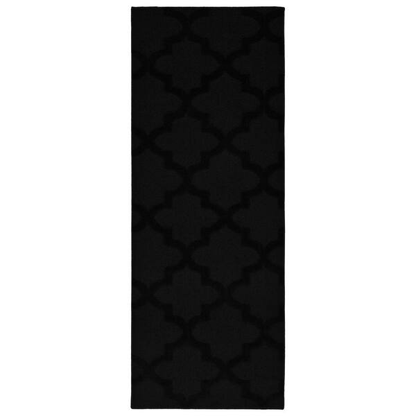 Garland Rug Quatro Black 3 ft. x 8 ft. Area Rug