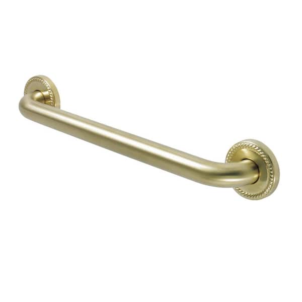 Kingston Brass Roped 16 in. x 1-1/4 in. Grab Bar in Brushed Brass