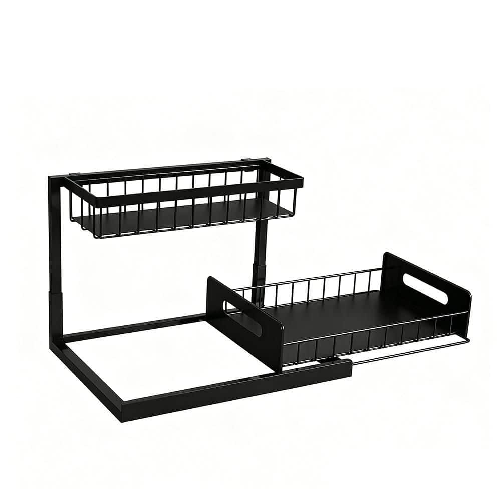 Under Sink Organizer, Pull Out Cabinet Storage 2 Tier Slide Out Sink Shelf, Kitchen Organizers and Storage, Black price history on PriceWatchPro