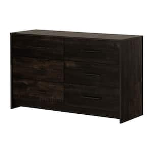 Londen 6-Drawer Rubbed Black Finish Dresser (51.25 in W. X 31.25 in H.)