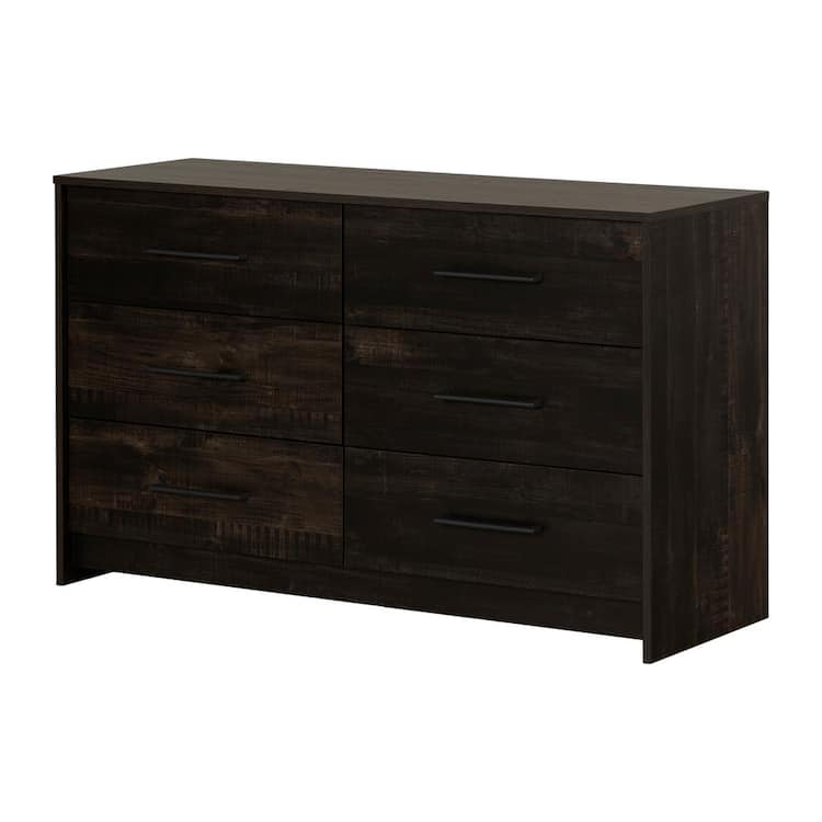 South Shore Londen 6-Drawer Rubbed Black Finish Dresser (51.25 in W. X 31.25 in H.)