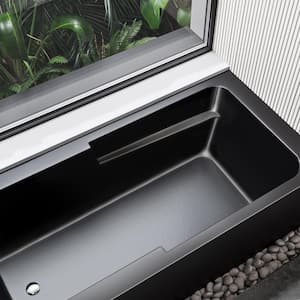 Voltaire 60 in. x 30 in. Acrylic Left Drain Rectangular Alcove Bathtub in Matte Black