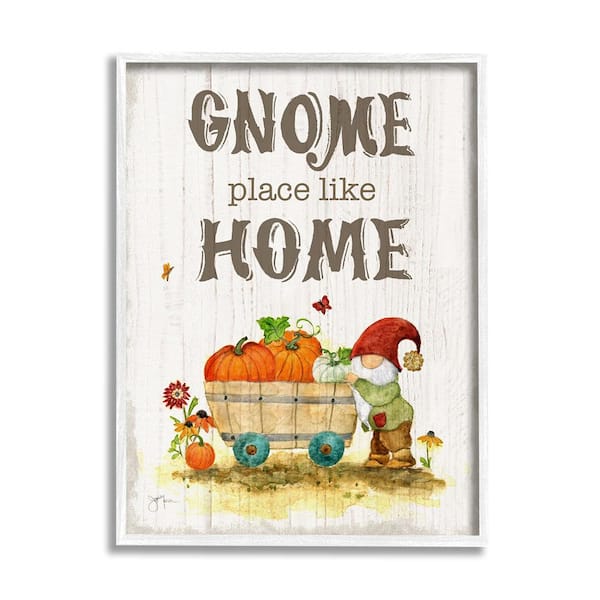 Stupell Industries Gnome Pun Garden Harvest by Janet Tava 1-Piece Framed Graphic Print Nature Poster Art Print 14 in. x 11 in.