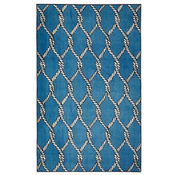 Mohawk Home Coastal Net Blue 5 ft. x 8 ft. Area Rug