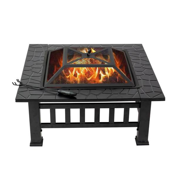 Square Steel Charcoal Fire Pit 141009, Charcoal Fire Pit