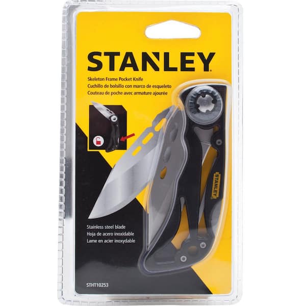 Stanley 7-1/4 in. Skeleton Folding Pocket Knife and Compact Fixed Blade  Folding Utility Knife STHT10253W424​​ - The Home Depot