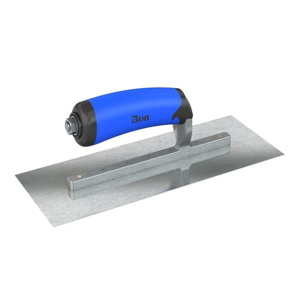 Bon Tool 11 in. x 4 in. Razor Stainless Steel Square End Finish Trowel with Comfort Wave Handle and Long Shank