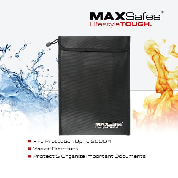 Up to 2000°F Fireproof and Waterproof Document Bag in Black