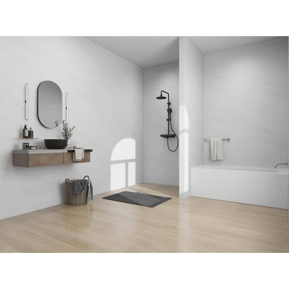 Pure White Acrylic Alcove Skirt Soaking Bathtub with Right Drain