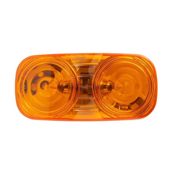 Dual-Bulb Rectangular Amber Clearance Trailer Light