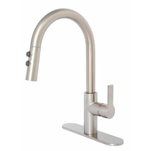 Beck Single-Handle Pull-Down Sprayer Kitchen Faucet in Brushed Nickel