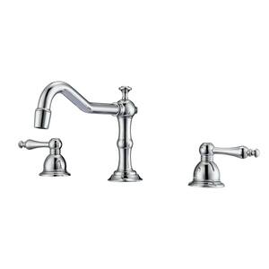 Roma 8 in. Widespread 2-Handle Metal Lever Bathroom Faucet in Polished Chrome