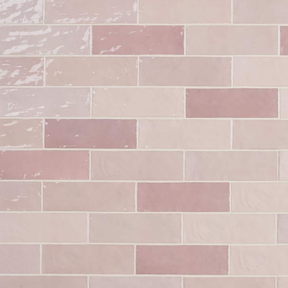 Kingston Pink 3 in. x 0.35 in. Glazed Ceramic Wall Tile Sample price history on PriceWatchPro