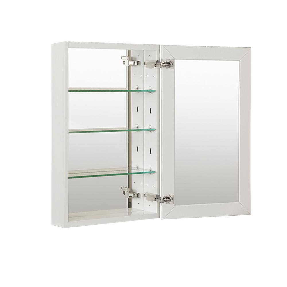 Satico 12 in. W x 24 in. H Rectangular White Aluminum Recessed/Surface ...