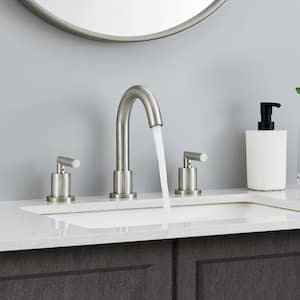 8 in. Widespread Double Handle Bathroom Faucet in Brushed Nickel
