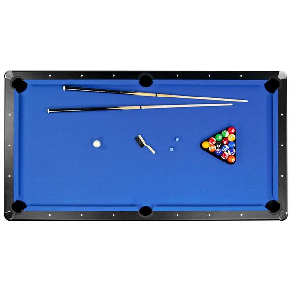 Hathaway Hustler 8 ft. Pool Table with Blue Felt, Internal Ball Return  System, Easy Assembly, Pool Cues and Chalk BG2520PB - The Home Depot