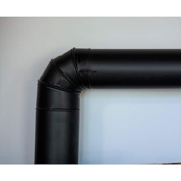 Master Flow 6 in. x 6 in. Black Stove Pipe Elbow BA90E6 - The Home Depot