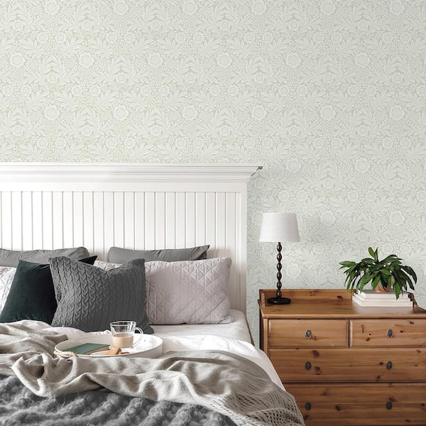 Camille Light Grey Damask Wallpaper Sample