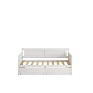42.13 in. W White Twin Daybed with Storage Drawers