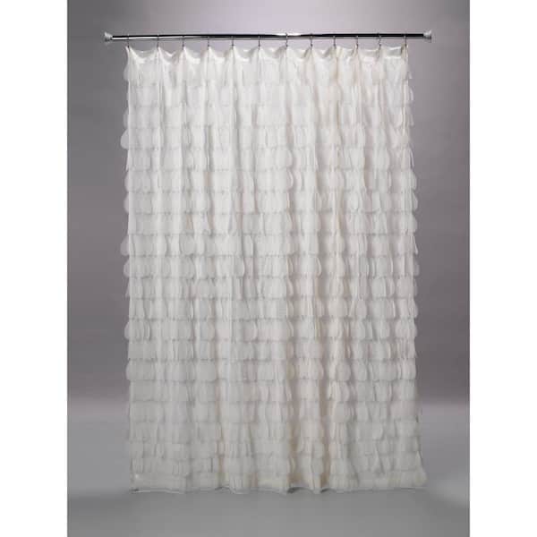 Couture Dreams Chichi 76 In Ivory, 76 Inch Long Shower Curtain
