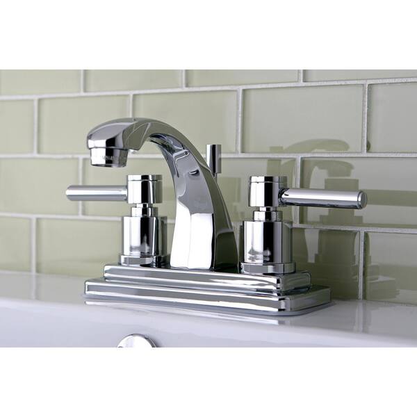 Kingston Brass KB621FL Royale 4-Inch Centerset Lavatory Faucet with Scroll Handle Polished Chrome 